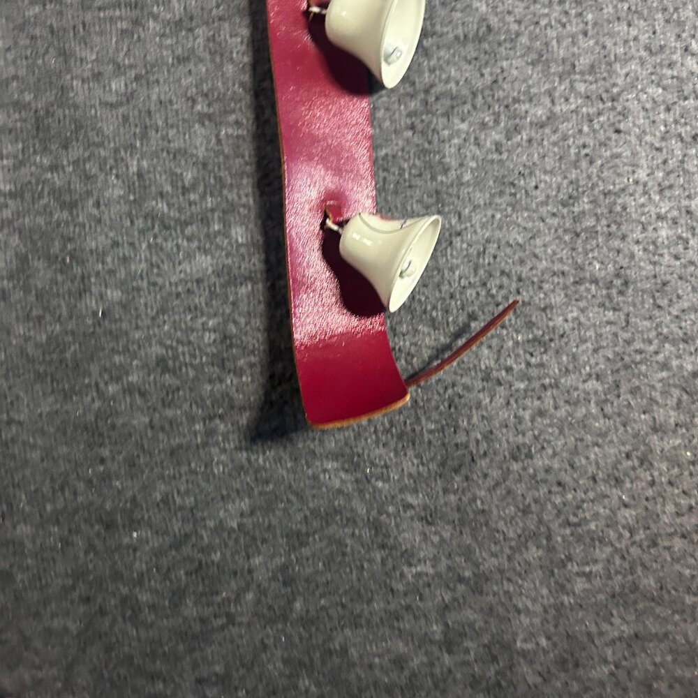 VTG Christmas Holiday‎ Bell Leather Strap Door Hanger Cardinals Belvin Bros USA - Picture 7 of 8